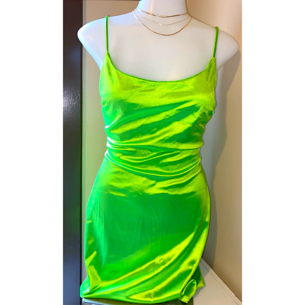 Satin Green Dress